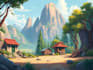 do stylized environment illustration background art
