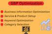 create and optimize your gmb account and gbp setup