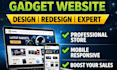build shopify gadget website design or redesign shopify store gadget website