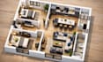 create realistic 3d floor plan render for real estate