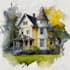 watercolor a house portrait