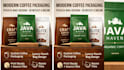 design modern coffee packaging, pouch bag design 3d mockup mylar bag and dieline
