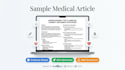 write SEO optimized medical articles and blogs