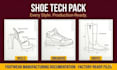 professional shoe tech pack footwear sneaker design technical drawing flat