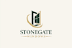 design a premium stone gate windows logo with timeless elegance