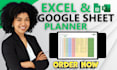 excel dashboard, google sheet planner, excel etsy wedding planner sheet