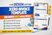design custom xero invoice template branded docx invoice theme design