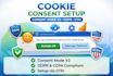 setup gdpr cookie consent, google consent mode v2, GTM and ga4