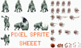 pixel art pixel character, animation pixel sprite sheet pixel ui pixel tileset