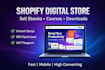 create a shopify digital product store with instant download setup
