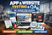 do app testing website testing QA ios ipad android user testing app review