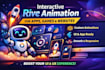 create interactive rive or lottie animation for apps, games, websites animation