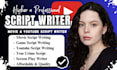 research and write youtube documentary true crime scriptwriting podcast script