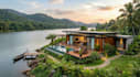 transform 3d luxury waterfront property,duplex house exterior,beach villa render