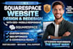 build squarespace website, redesign squarespace business website square website