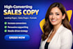 write high converting sales copy, sales pages and landing page copy