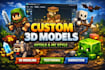 create custom hytale 3d models mc model with texture and animation in blockbench