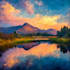 create digital oil paint style landscape art