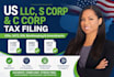prepare, efile us llc, s corp, c corp tax returns, 5472 filing, amendment