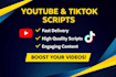 write engaging scripts for youtube tiktok and reels