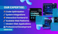 develop modern custom web app, react frontend, custom system integration