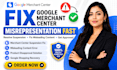 fix google merchant centre misrepresentation or misleading