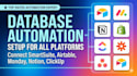 setup database automation in smartsuite airtable monday notion clickup