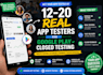 provide 12 testers for your google play console closed testing do qa testing