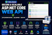build asp net core web api, rest api, jwt auth and sql server backend