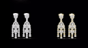 high end jewelry render, custom earrings design, gemstone design, stl 3d model