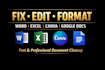 fix edit format and recreate word google docs excel and canva documents fast