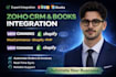 integrate zoho CRM, zoho books with woocommerce, shopify or PHP