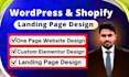 develop website landing page design, website one page design, webpage design