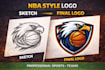 design a nba style basketball logo
