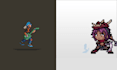 do pixel art character animation, sprite animation 8 16 bits pixel art animation
