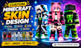 do minecraft skin, pixel art animation, sprite sheet, custom minecraft skin