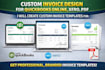 design custom invoice template for quickbooks online, xero, PDF