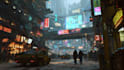 do cyberpunk scifi futuristic city