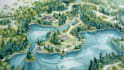 do custom watercolor wedding map