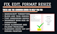 fix format paperback rejection, margin error, print book resizing fix manuscript