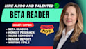 beta read your manuscript or review your book as a reader