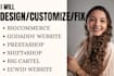 design fix customize bigcommerce big cartel ecwid godaddy shift4shop website