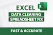 do excel data cleaning, fix formulas and create custom spreadsheets