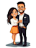 create professional caricatures for couples or wedding gift