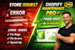 maintain, fix, and manage your shopify store, bug fixes, updates