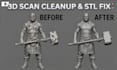 do stl file repair 3d scan clean up edit modify  3d model obj file optimization
