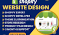 customize shopify store design, redesign shopify website development