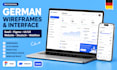 german figma UI UX wireframes, saas website interface, deutsch webflow design