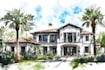 create a watercolor house illustration