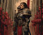 draw detailed warhammer 40k character in grimdark style